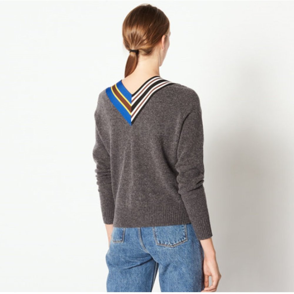 Sandro Crossover sweater Mocked Grey